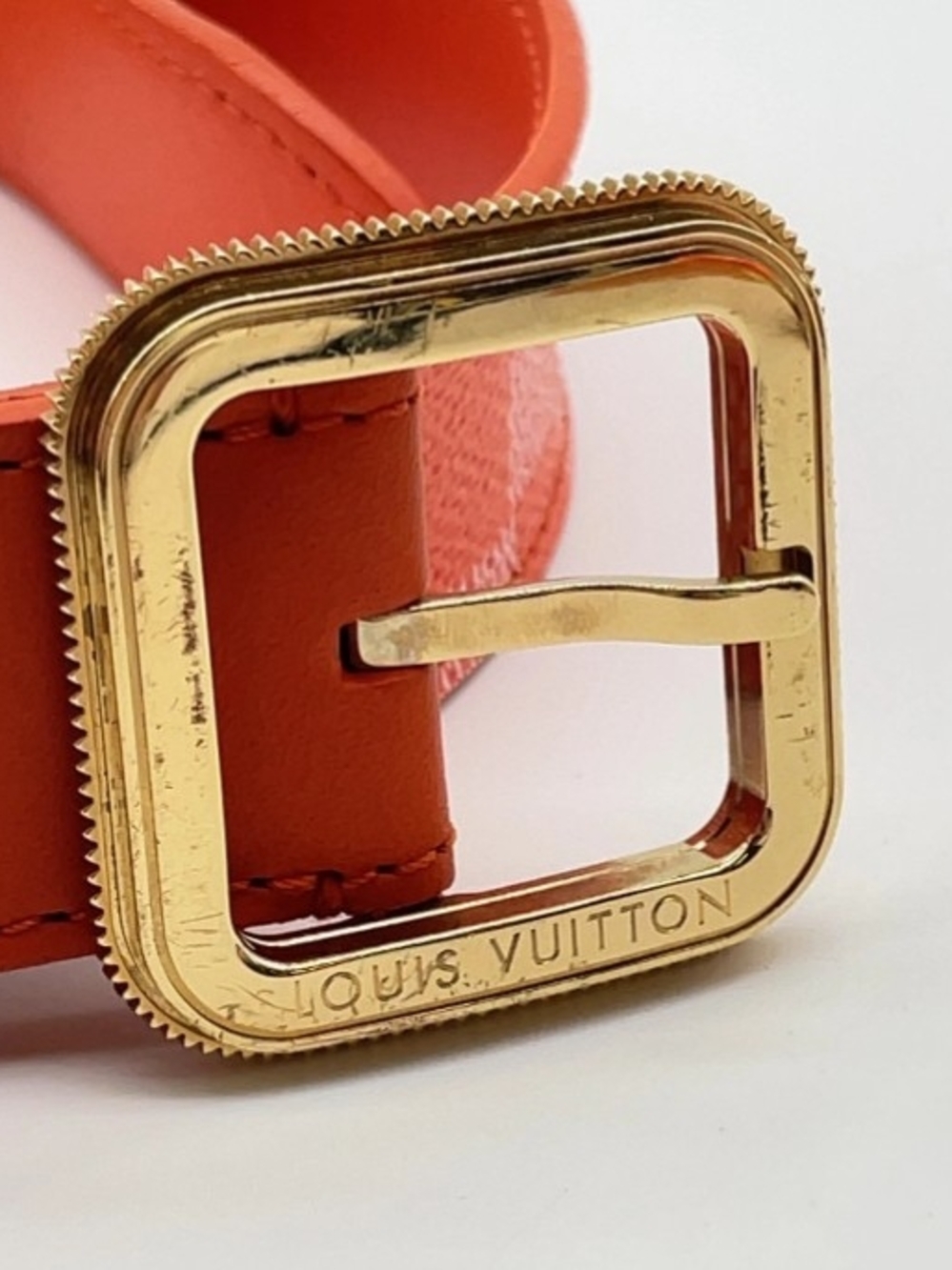 Authentic Louis Vuitton Ceinture Orange Damier Belt W/Box/Ribbon - Picture 8 of 15